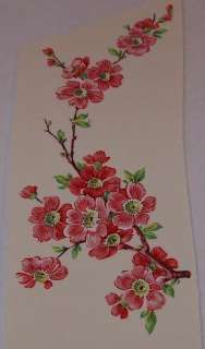 8639 Ceramic Decals 3 ORIENTAL PINK FLOWERS 5  