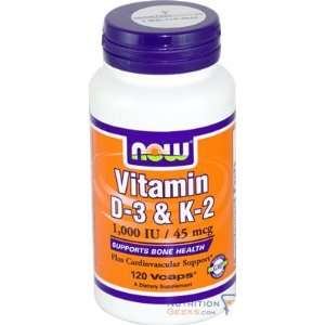  Now Vitamin D 3 & K 2, 120 Vcap