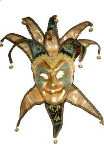 Mardi Gras Golden Age Jester Halloween Mask  