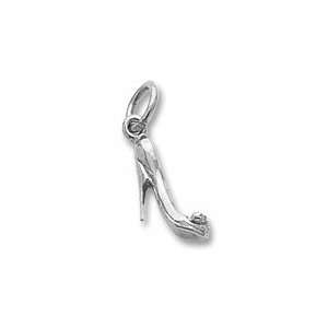  Rembrandt Charms High Heel Shoe Charm, 14K White Gold 