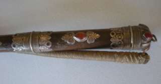 African Camel whip wood silver carnelian leather braid  