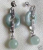 Jade: gemstone in sterling silver earrings (j03)  