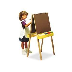  Double Sided Easel, 46 High, Pressboard, Natural Wood 