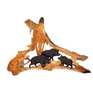 Wild Boar Carving Wall Mount  42x 31