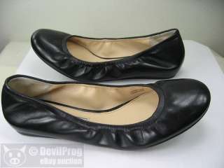 VERA WANG LAVENDER LILLIAN Ballet Flat Shoes BLACK CALF Leather Size 6 