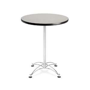  30 Round Café Height Table Chrome Base Laminate Gray 
