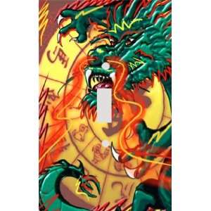  Oriental Green Dragon Decorative Switchplate Cover