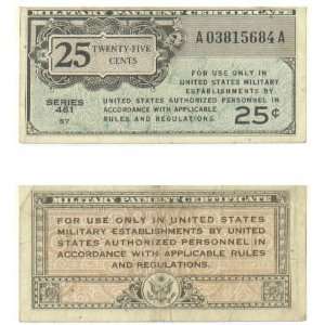  Military Payment Certificate ND (1946) 25 Cents Series 461 