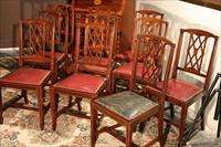 Edwardian Inlaid Solid Mahogany Dining Chairs, Federal  