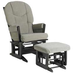 Dutailier Ultramotion Espresso Wood Glider and Ottoman  