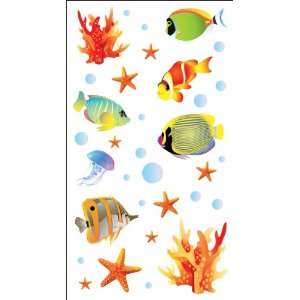   Leaves 3 D Stickers   Sea Life 33pc With UV Coating