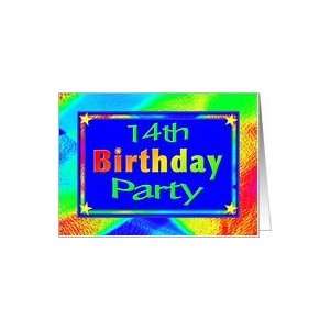    14th Birthday Party Invitation Bright Lights Card: Toys & Games