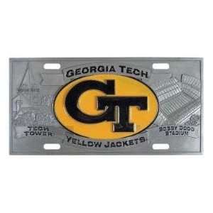  Georgia Tech Yellow Jackets License Plate 3D Sports 