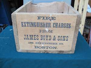 advertising wooden box Fire extinguisher charges boston sq nail box 