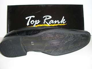 TOP RANK Black NEW Squareish Toe Mens Dress Shoes Oxfords US Size 8.5 