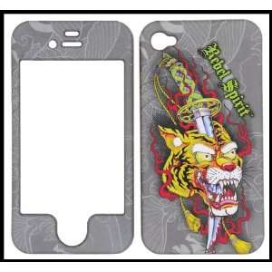 iPhone 4G 4S Hard Shell Cover Case Tiger with Knife Straight Thru 