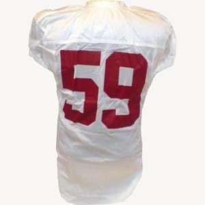  #59 Alabama Game Used White Football Jersey (Name Removed 
