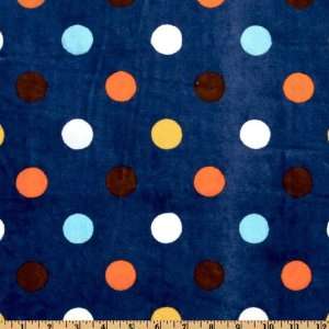  60 Wide Kaufman Minky Cuddle Jumbo Dot Orange/Brown Fabric 