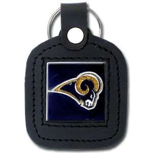  St. Louis Rams NFL Square Leather Key Ring: Sports 