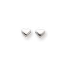 Jewelry Adviser earrings 14k White Gold Small Puffed Heart Earrings
