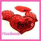   Heart Padded Applique Embossed hair girl scrapbook card fabric bow