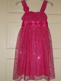 NWT Amys Closet Girls 7 10 14 Beautiful Pink Sparkly Mesh Dress $58 