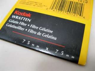 Kodak wratten Gelatin Filter. 75mm x75mm CC20Y  