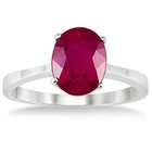 szul 2.50 Carat All Natural Oval Ruby Ring in .925 Sterling Silver