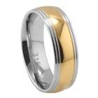   Steel Ring   Gold IP   Face and Band Width 7mm   Sizes 6 13, 11