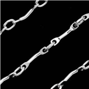 Sterling Silver Curved 7.5mm Bar Chain Scalloped Sold By 