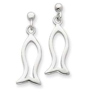   Sterling Silver Icthus (fish) Dangle Earrings: West Coast Jewelry