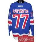 ASC Phil Esposito signed New York Rangers Blue CCM Jersey