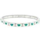 IFS Jewelry Design JGBC00024R V0109 Green Heart Bangle Bracelet