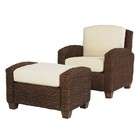 Home Styles 2pc Woven Sofa Chair and Ottoman Set in Cocoa Finish