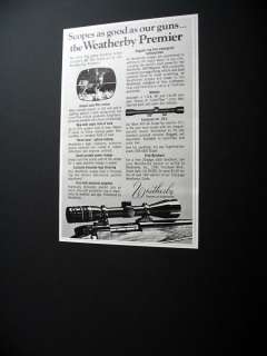 Weatherby Premier Gun Scopes Scope 1976 print Ad  