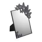   Standing Mirror with Black Butterfly Metal Frame and Earring Holder