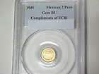 PCGS Gem BU 1945 Mexico Gold Dos Pesos   0.0482 Troy Ounce Gold 2 Peso 
