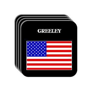  US Flag   Greeley, Colorado (CO) Set of 4 Mini Mousepad 