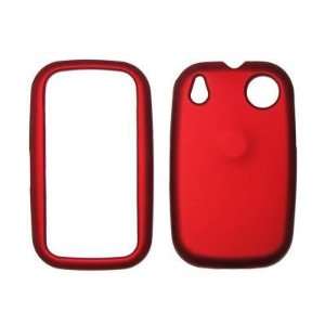 Red Rubberized Snap On Cover Hard Case Cell Phone Protector for Palm 