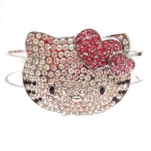   Kitty Crystal & Rhinestone Bangle in Pink by Jersey Bling: Jewelry