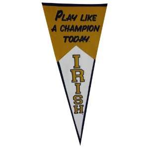  NCAA Notre Dame Play Like a Champion Large Pennant Sports 