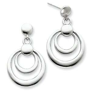   Silver Double Circle Dangle Post Earrings: West Coast Jewelry: Jewelry