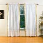 Indian Selections White 84 inch Rod Pocket Sheer Sari Curtain Panel 
