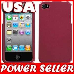PINK MAROON HARD PROTECTOR CASE FOR APPLE IPHONE 4G 4  