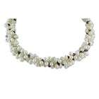    14k Tripple Strand Freshwater Gemstone Cultured Pearl Necklace