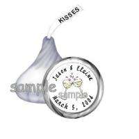 WEDDING STICKERS LABELS bottom of HERSHEY KISSES 240  
