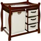   Badger Sleigh Style Changing Table with Hamper and 3 Baskets (Cherry