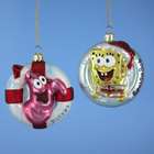   SpongeBob Squarepants and Patrick Star Glass Christmas Ornaments 3.5