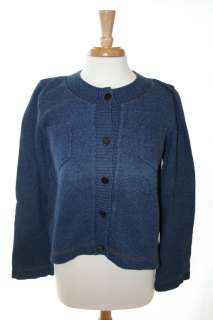   Cotton Cardigan Sweater w/ CC Buttons&Denim Like Stitching,Sz40  