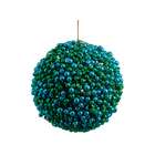   Regal Peacock Textured Glitter Ball Decorative Christmas Ornament